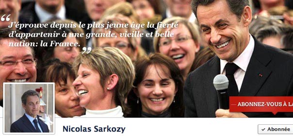 capture d'écran de la page Facebook nicolassarkozy.fr